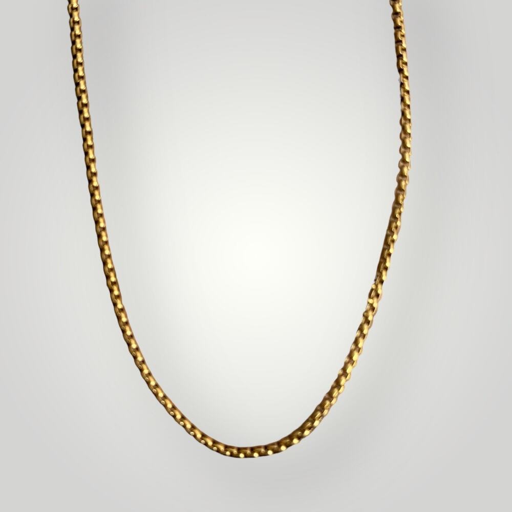 Vitaly Gold Tone Box Chain Necklace 30 inch
